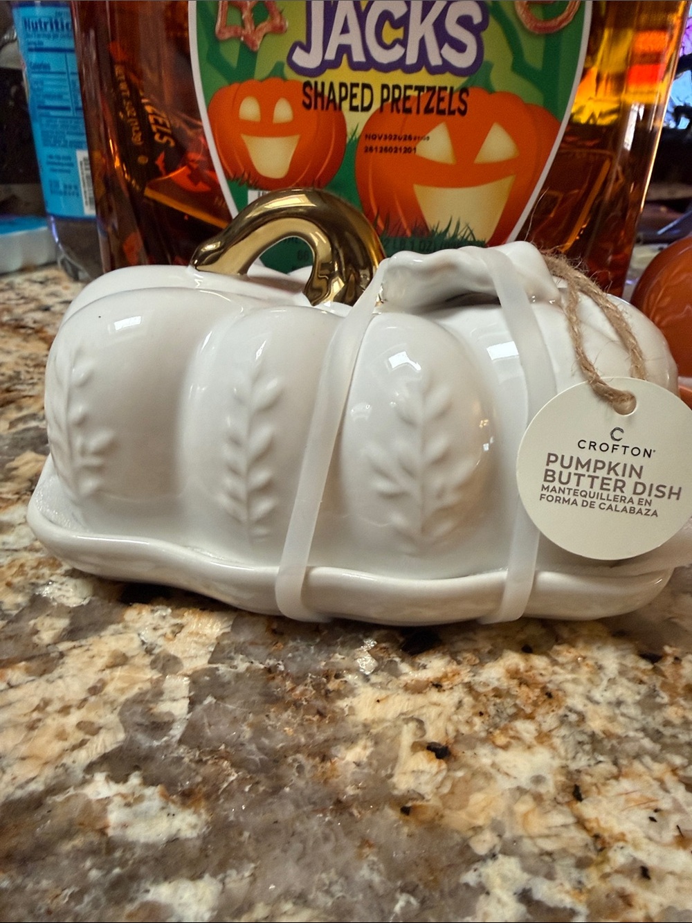 Crofton White Ceramic Pumpkin Butter Dish-NWT - Picture 2 of 9